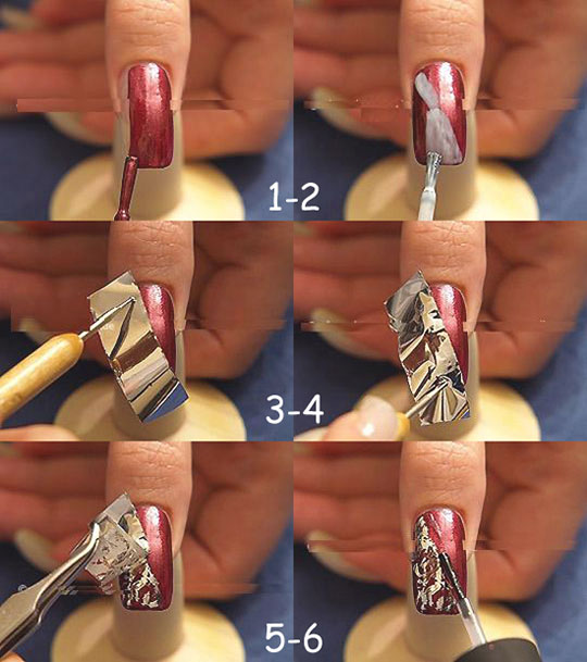 Как пользоваться тиснёной фольгой для ногтей