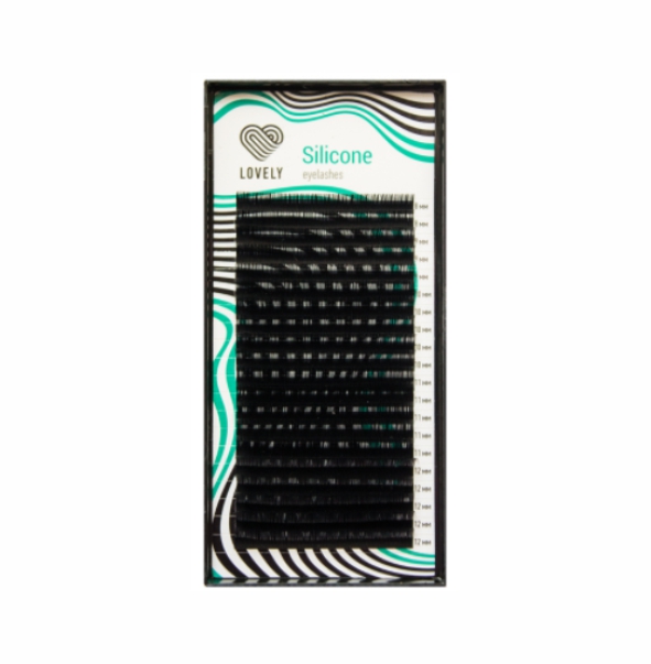 Ресницы чёрные Lovely серия Silicone - 20 линий - MIX (D 0.07 7-12мм)