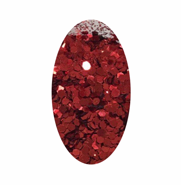 16899 Новогоднее конфетти для дизайна ногтей 10 гр. Красный (блёстки + мелкие соты) №5 