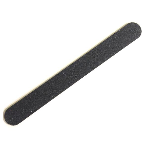  17210 Пилочка для ногтей 100/180 чёрная прямая металлическая в индивидуальной упаковке
