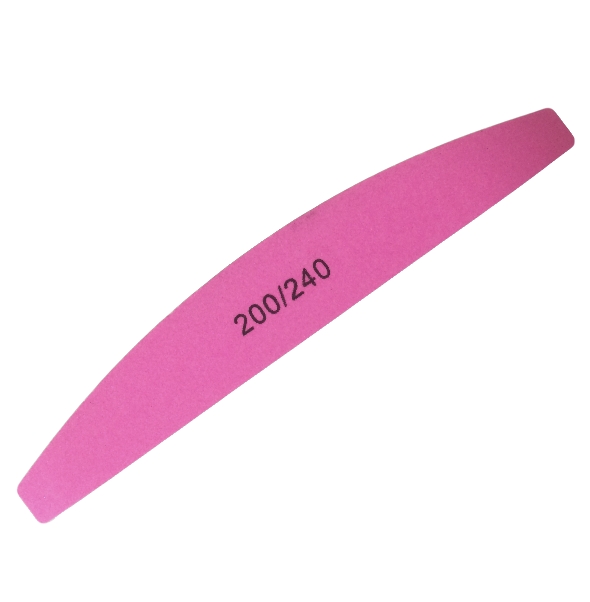 Ю027 Пилочка для натуральных ногтей 200/240 лодочка розовая